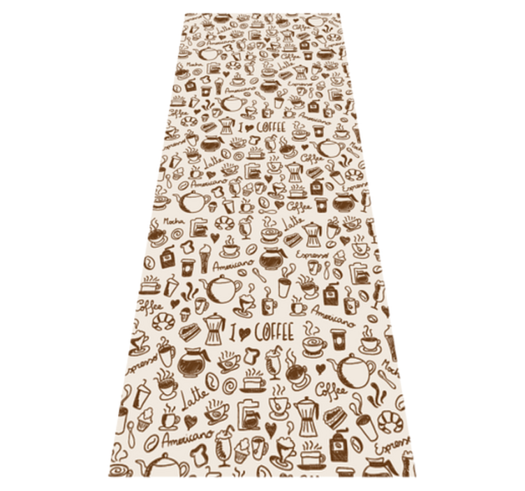 Tapis vinyle cuisine dessins de café - TenStickers