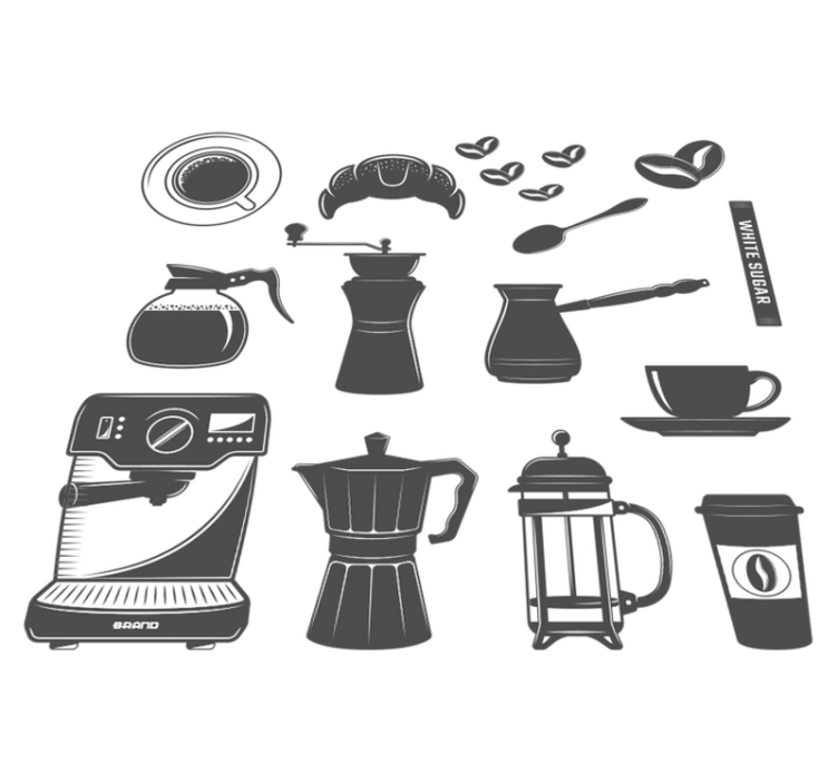 Tapis vinyle cuisine menu de service café - TenStickers