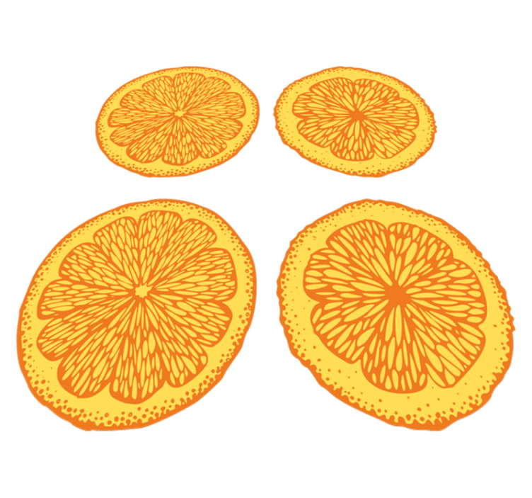Tapis vinyle cuisine motif orange dessiné à la main - TenStickers