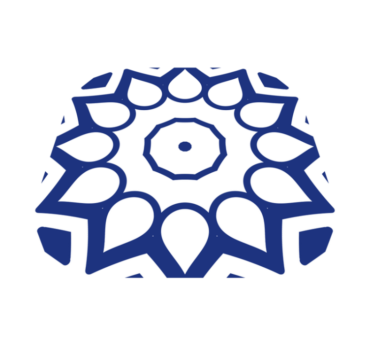 Tapis vinyle cuisine fleurs mandala bleu delft - TenStickers