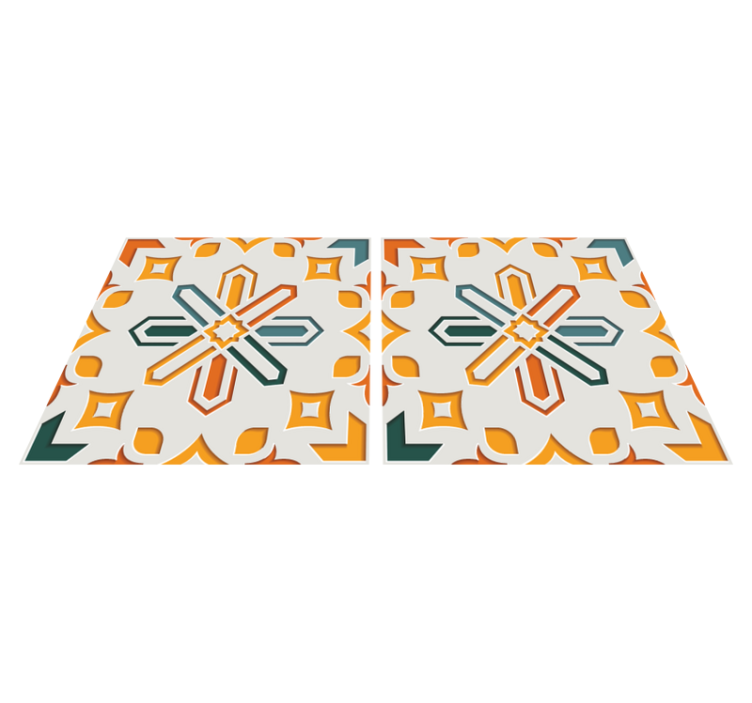 Tapis vinyle cuisine carreaux de ciment encaustiques - TenStickers