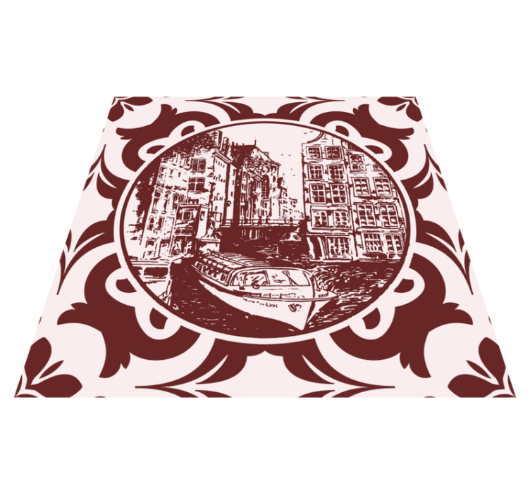 Tapis vinyle cuisine maisons et bateaux des canaux - TenStickers
