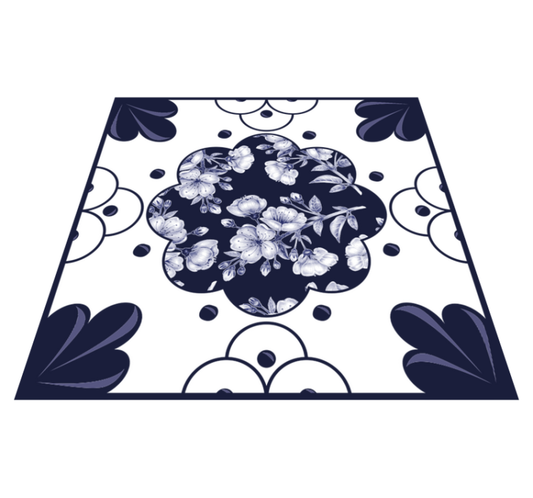 Tapis vinyle cuisine motif fleurs - TenStickers