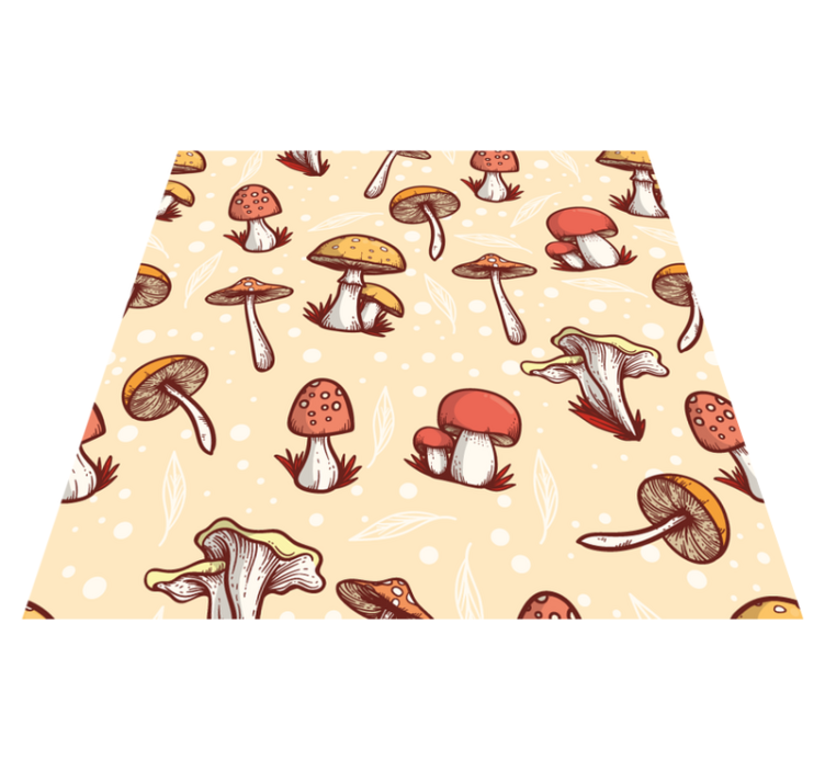 Tapis vinyle cuisine motif champignon original - TenStickers