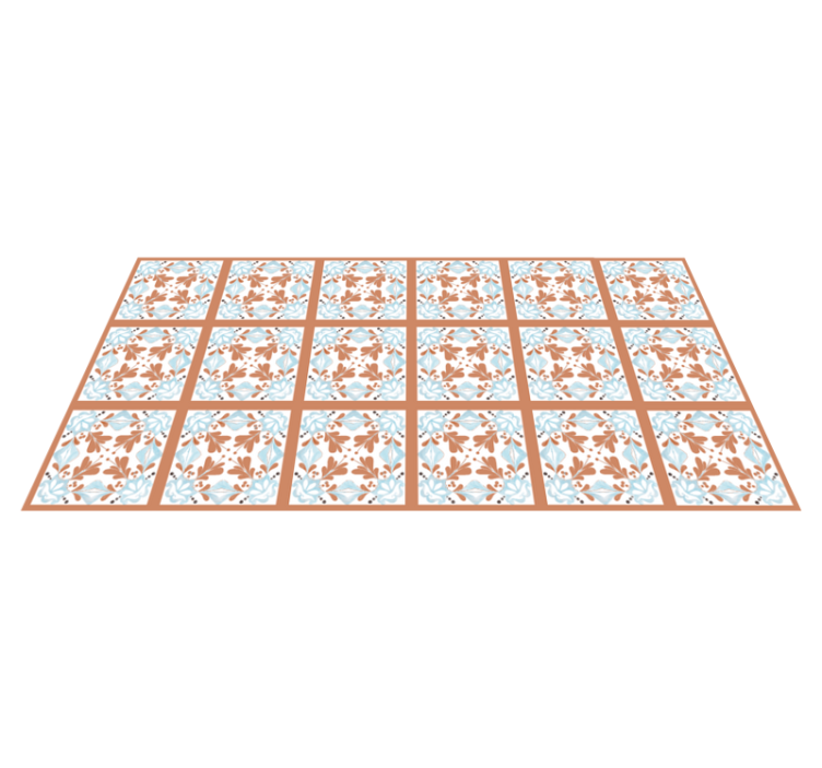Tapis vinyle cuisine carreaux floraux méditerranéens - TenStickers