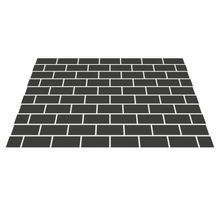 Tapis vinyle cuisine autocollant briques noires - TenStickers