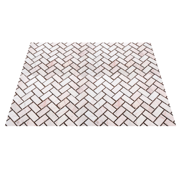 Tapis vinyle cuisine carreaux marbre en chevron - TenStickers