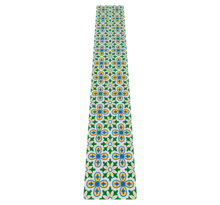 Tapis vinyle cuisine carreaux portugais bleu et jaune - TenStickers
