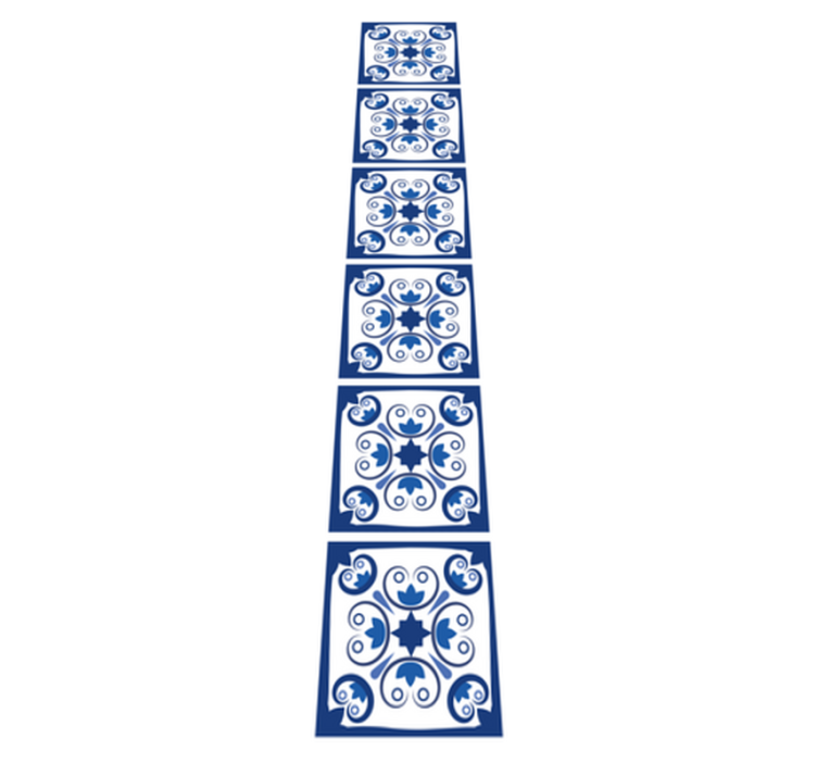 Tapis vinyle cuisine carreau portugais bleu typique - TenStickers
