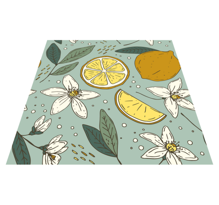 Tapis vinyle cuisine motif citron coloré - TenStickers