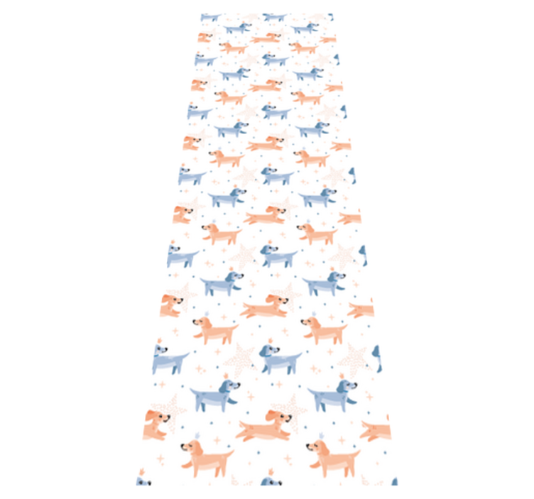 Tapis vinyle chambre chiots mignons avec couronne - TenStickers