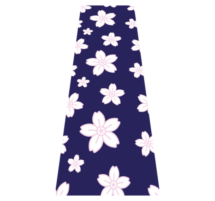 Tapis vinyle chambre motif fleurs de prunier bleu - TenStickers