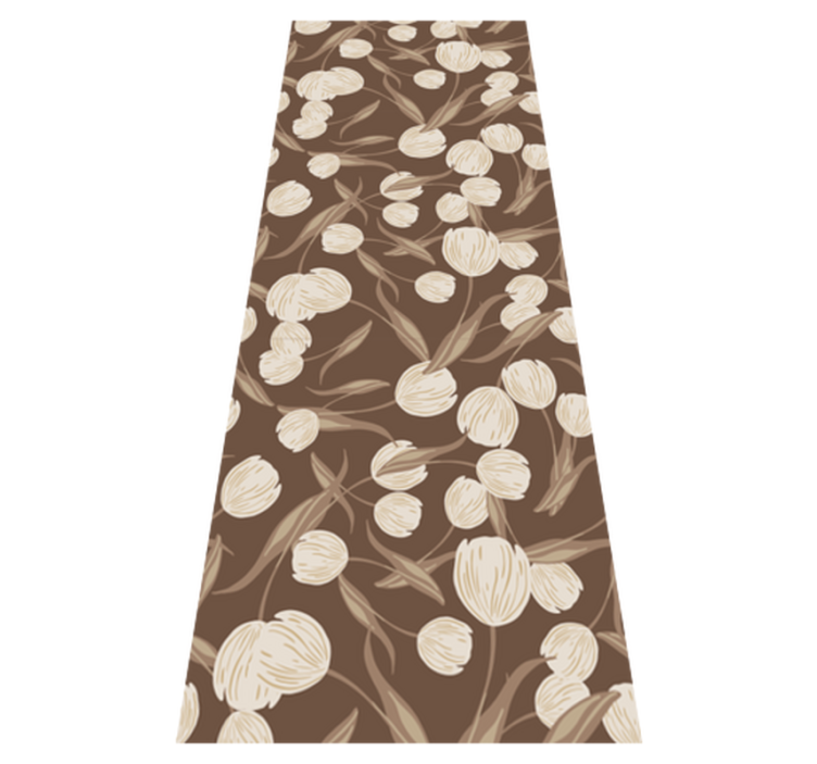 Tapis vinyle chambre motif tulipes beiges élégantes - TenStickers