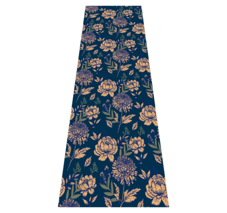 Tapis vinyle chambre motif provençal bleu et jaune - TenStickers