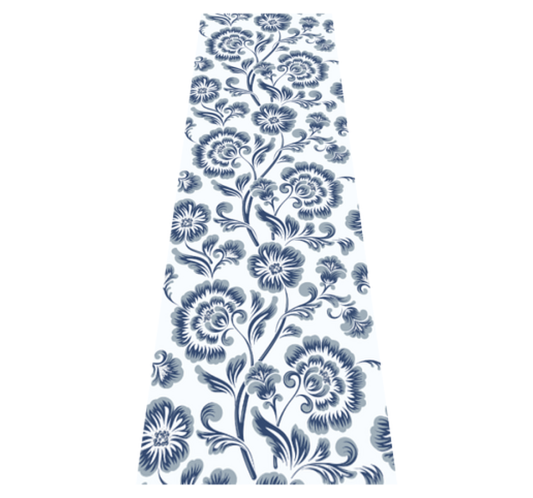Tapis vinyle chambre fleurs bleues style grandmillenial - TenStickers