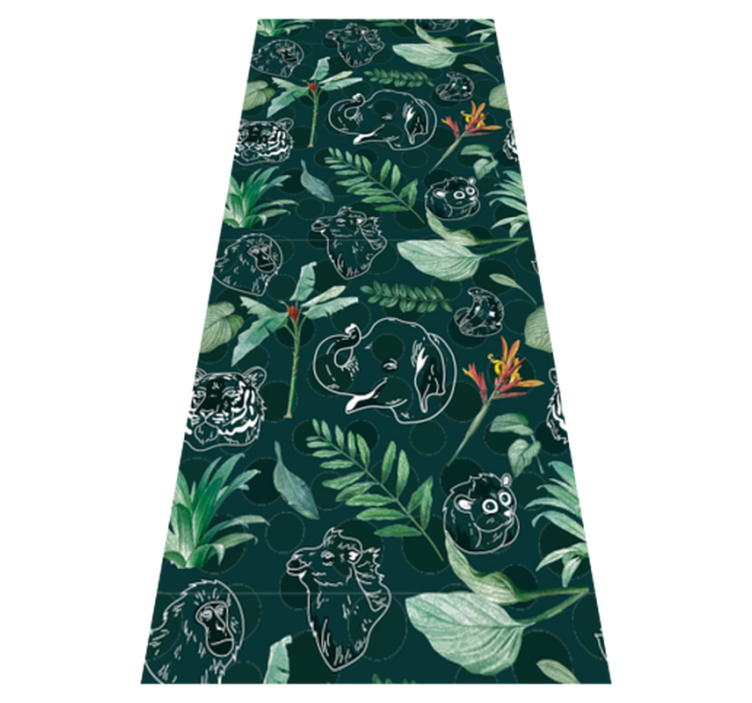 Tapis vinyle chambre motifs d'animaux colorés et arbres - TenStickers