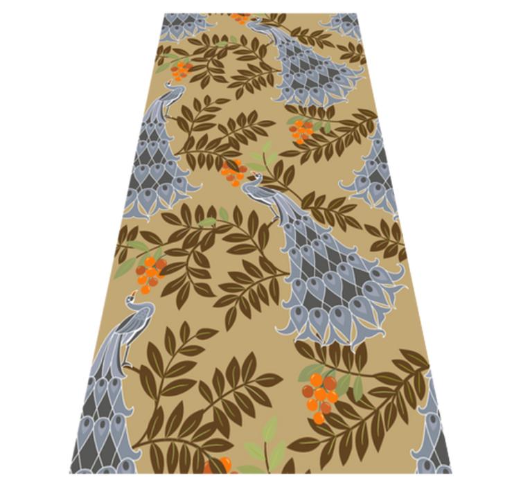 Tapis vinyle chambre design paon gris africain - TenStickers