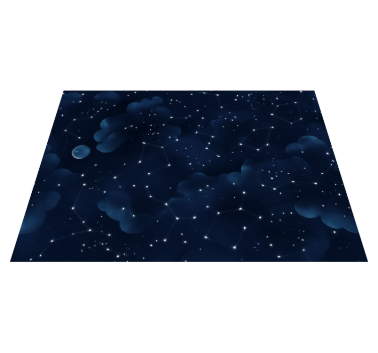 Tapis vinyle chambre ciel bleu marine étoilé - TenStickers