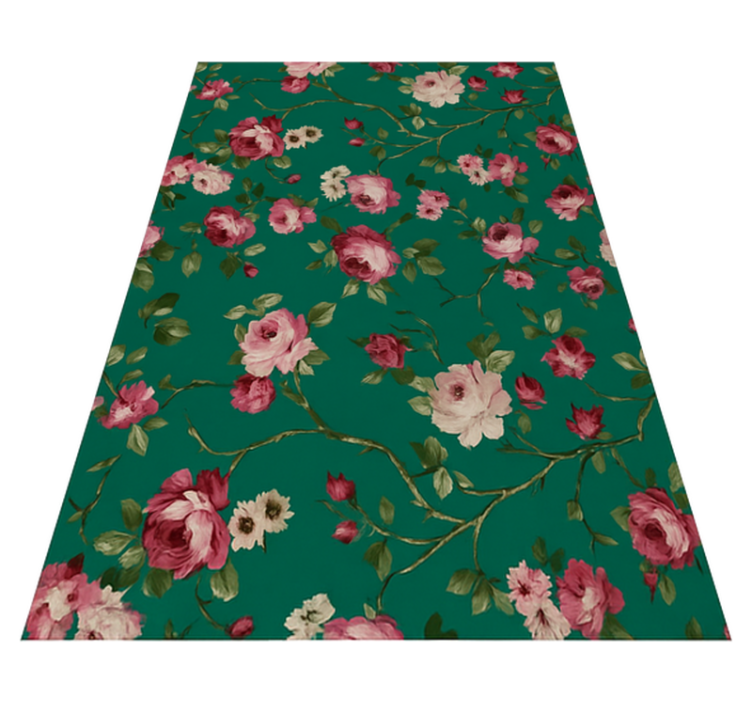 Tapis vinyle chambre motif fleurs d'arbre peintes - TenStickers