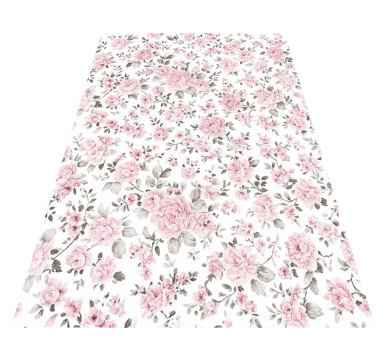Tapis vinyle chambre fleurs rétro grandes - TenStickers