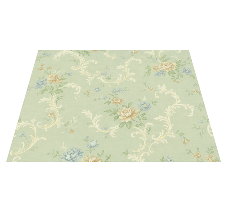 Tapis vinyle chambre design floral vintage et ornements - TenStickers