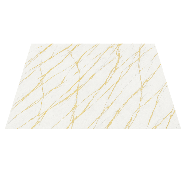 Tapis vinyle chambre pierre blanche avec fissures dorées - TenStickers