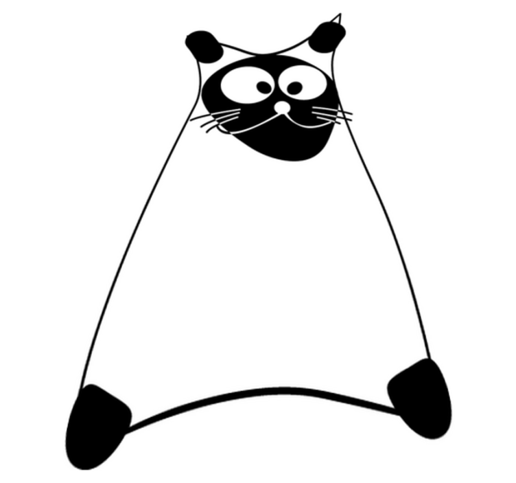 Tapis vinyle chambre chat esquisse blanche - TenStickers