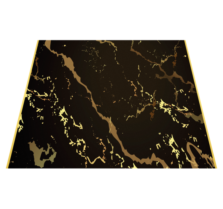 Tapis vinyle bureau texture marbre noir et or - TenStickers