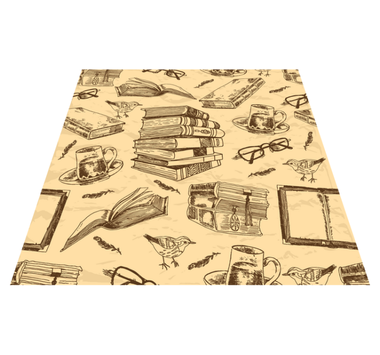 Tapis vinyle bureau bibliothèque ancienne - TenStickers