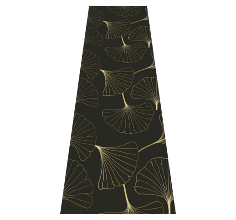 Tapis vinyle bureau feuilles de ginkgo charbon or - TenStickers