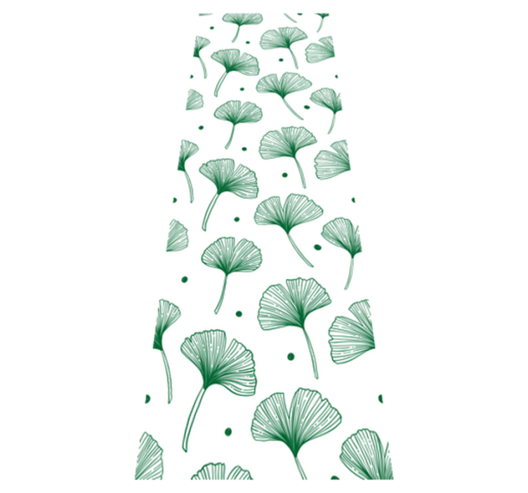 Tapis vinyle bureau grandes feuilles de ginkgo vertes - TenStickers