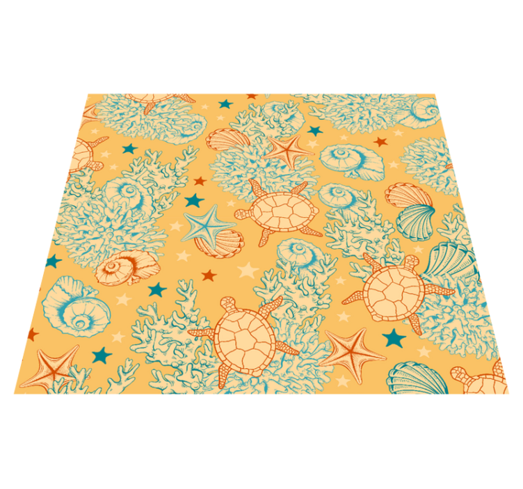 Tapis vinyle chambre vie sous-marine couleurs douces - TenStickers