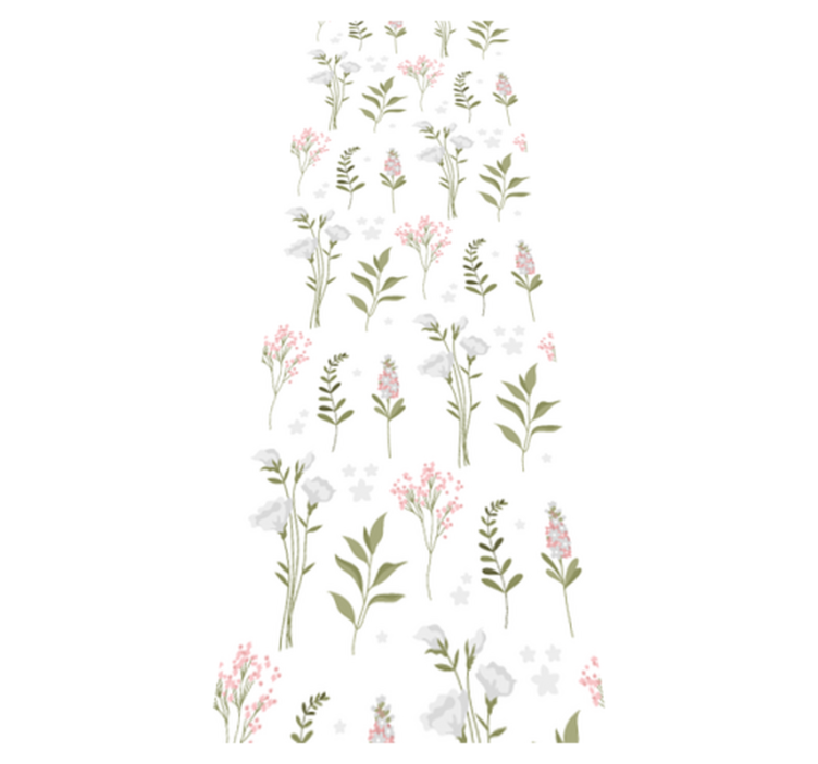 Tapis vinyle chambre motif floral minimaliste - TenStickers