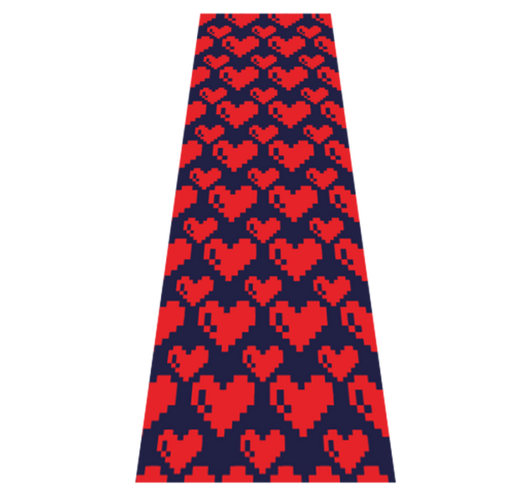 Tapis vinyle chambre motif géométrique cœurs rouges sur bleu - TenStickers