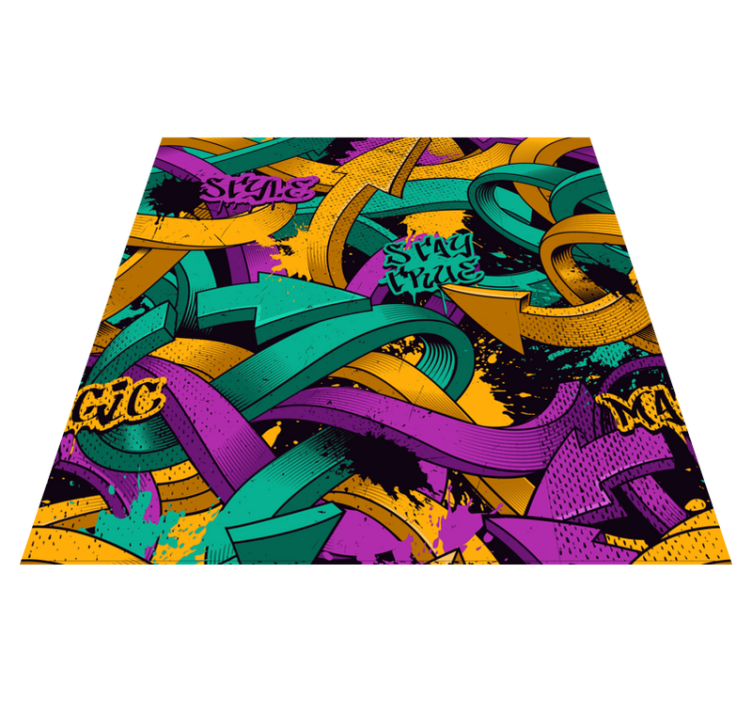 Tapis vinyle chambre graffiti mural réaliste - TenStickers