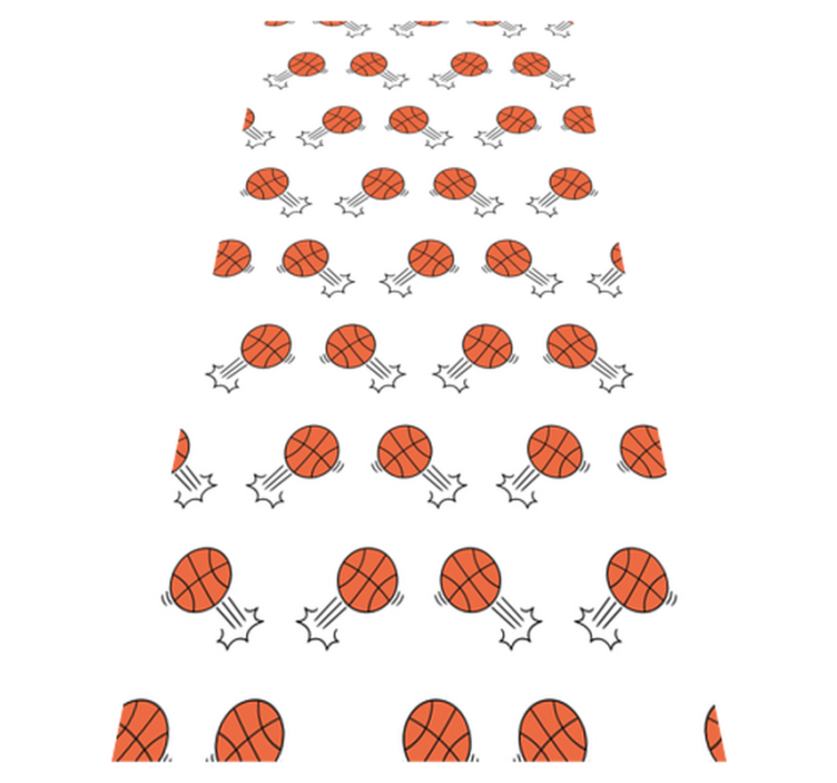 Tapis vinyle chambre fond de ballons de basket dessinés - TenStickers