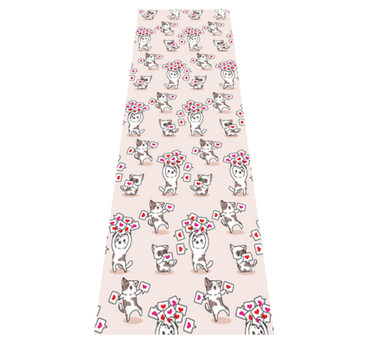 Tapis vinyle chambre motifs de chats avec cœurs - TenStickers