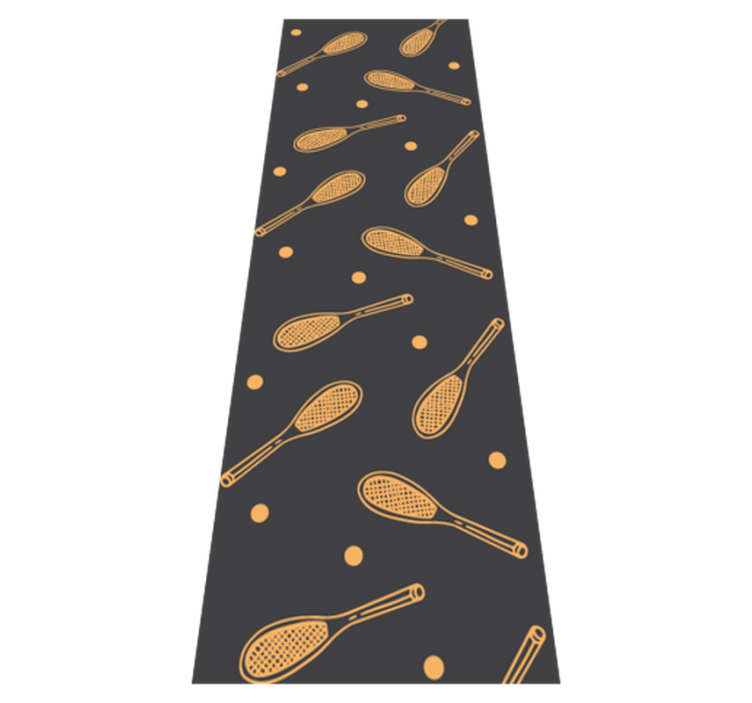 Tapis vinyle chambre design raquettes et balles orange - TenStickers