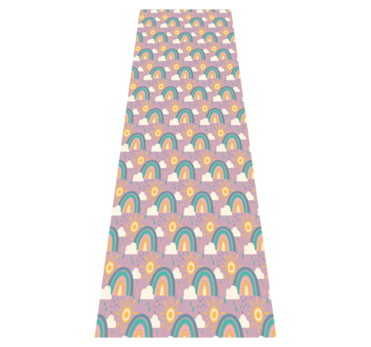 Tapis vinyle chambre motif mignon soleil et arc-en-ciel - TenStickers