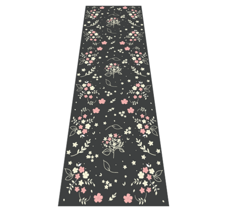 Tapis vinyle chambre fond gris avec petits roses - TenStickers