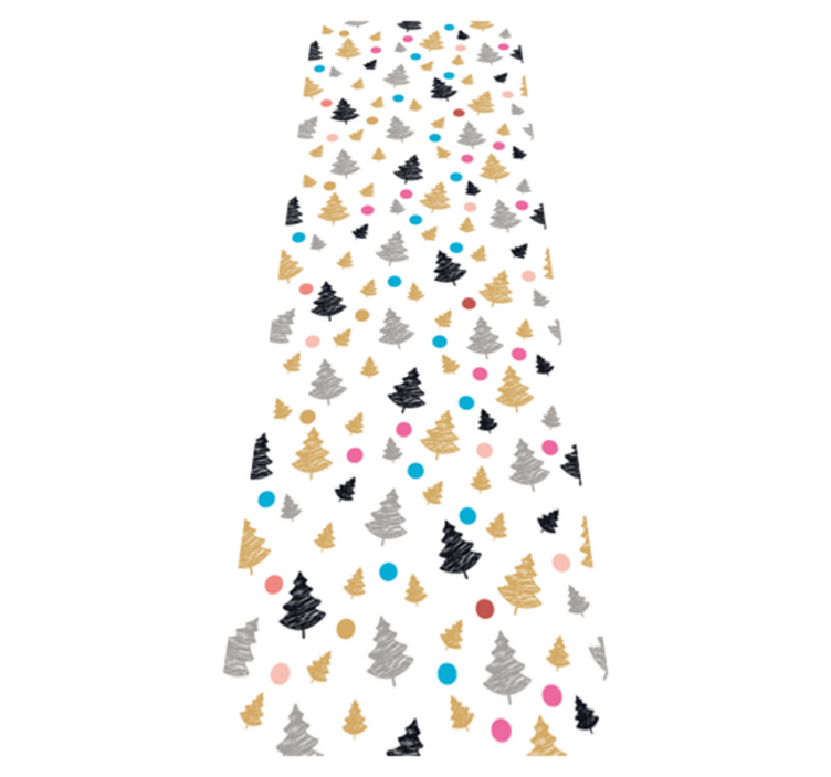 Tapis vinyle chambre à pois colorés et arbres - TenStickers