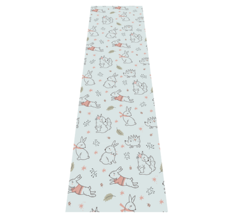 Tapis vinyle chambre fleurs avec écureuils et lapins - TenStickers