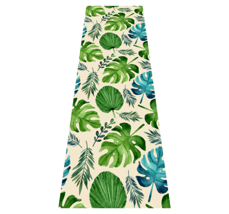 Tapis vinyle chambre motif feuilles tropicales vertes - TenStickers