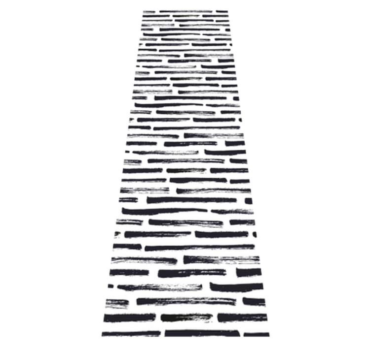 Tapis vinyle chambre lignes noires vintage sur blanc - TenStickers