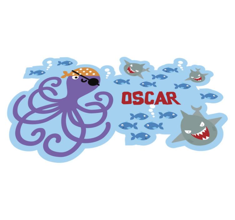Tapis vinyle pirate octopus personnalisable - TenStickers