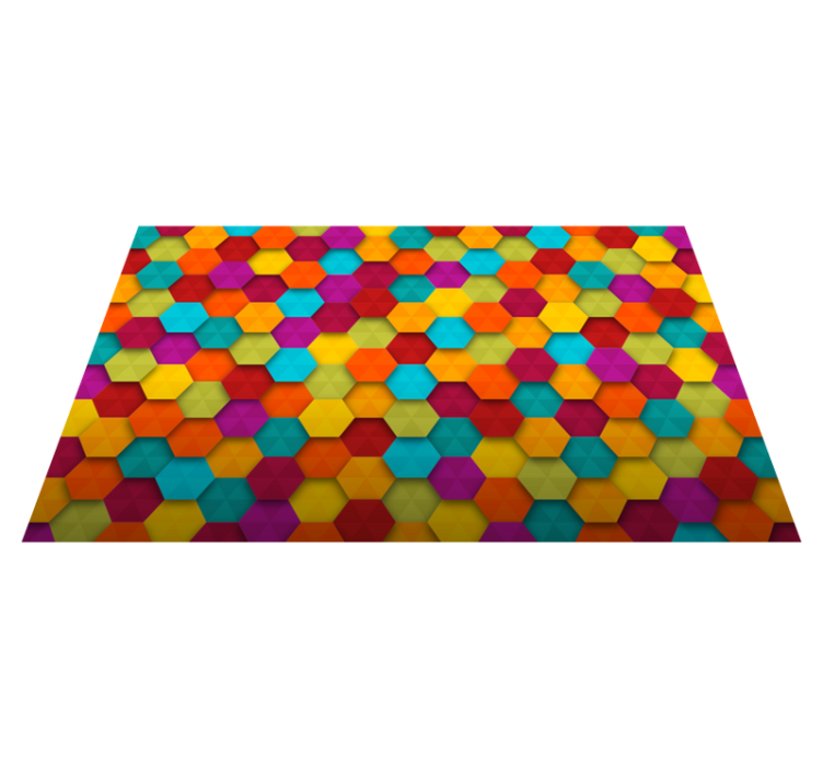 Tapis vinyle géométrique motif hexagonal coloré - TenStickers