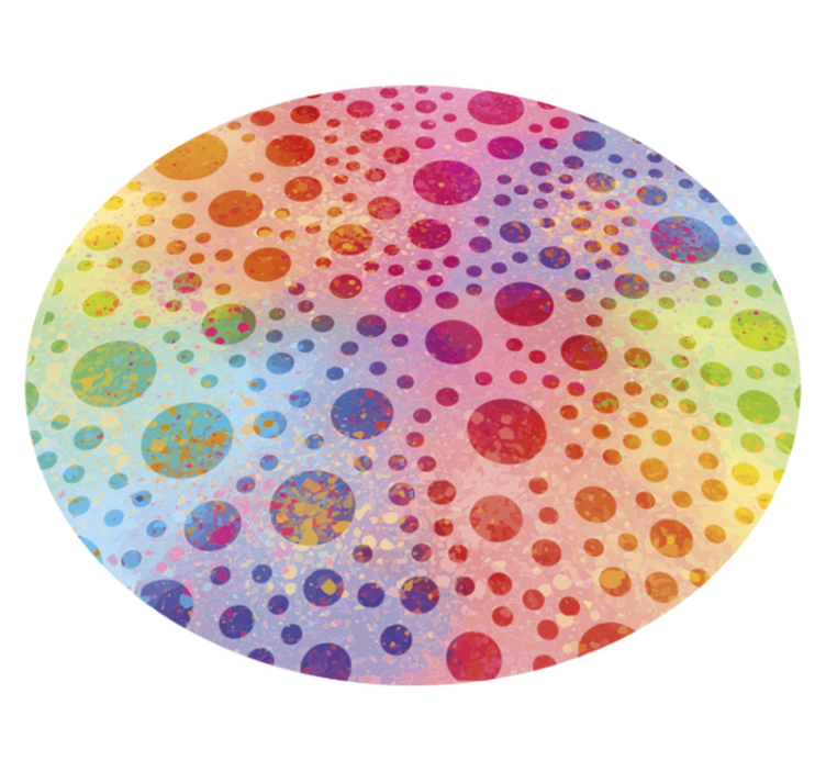 Tapis vinyle rond motif circulaire en pointillés colorés - TenStickers