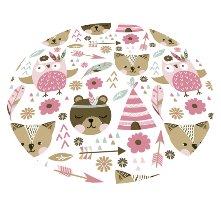 Tapis en vinyle pour enfants ours et hiboux - TenStickers