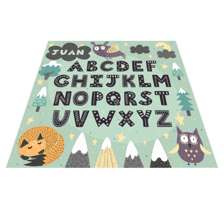 Tapis vinyle alphabet animal avec nom - TenStickers