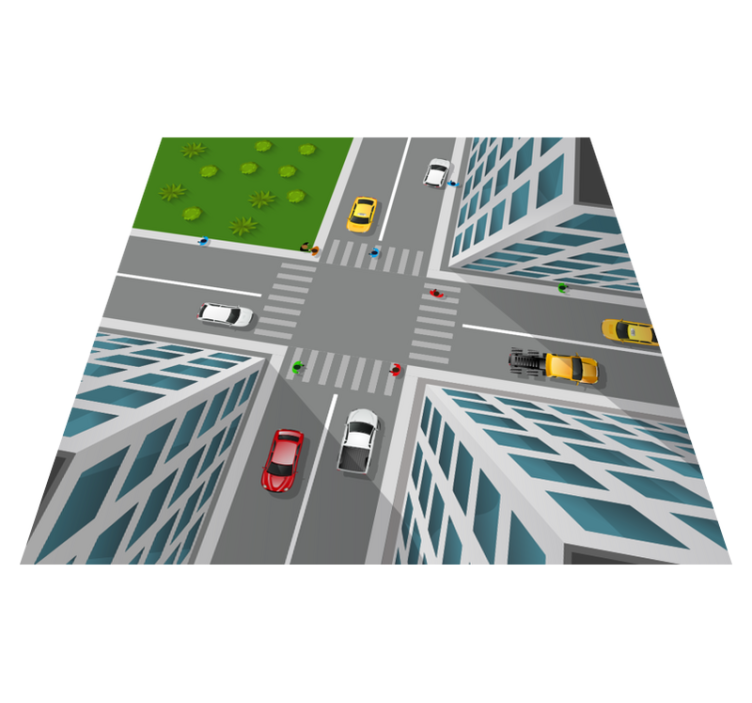 Tapis vinyle route intersection de jeux urbains - TenStickers